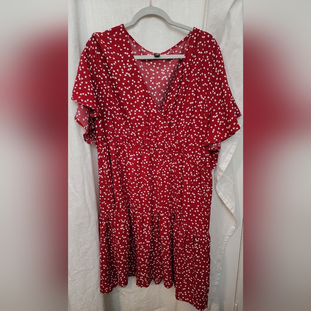 Shein 4x red heart mini dress